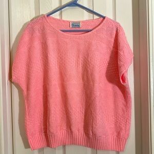 Vintage Brunny 80s Pink Textured Short sleeve sweater top